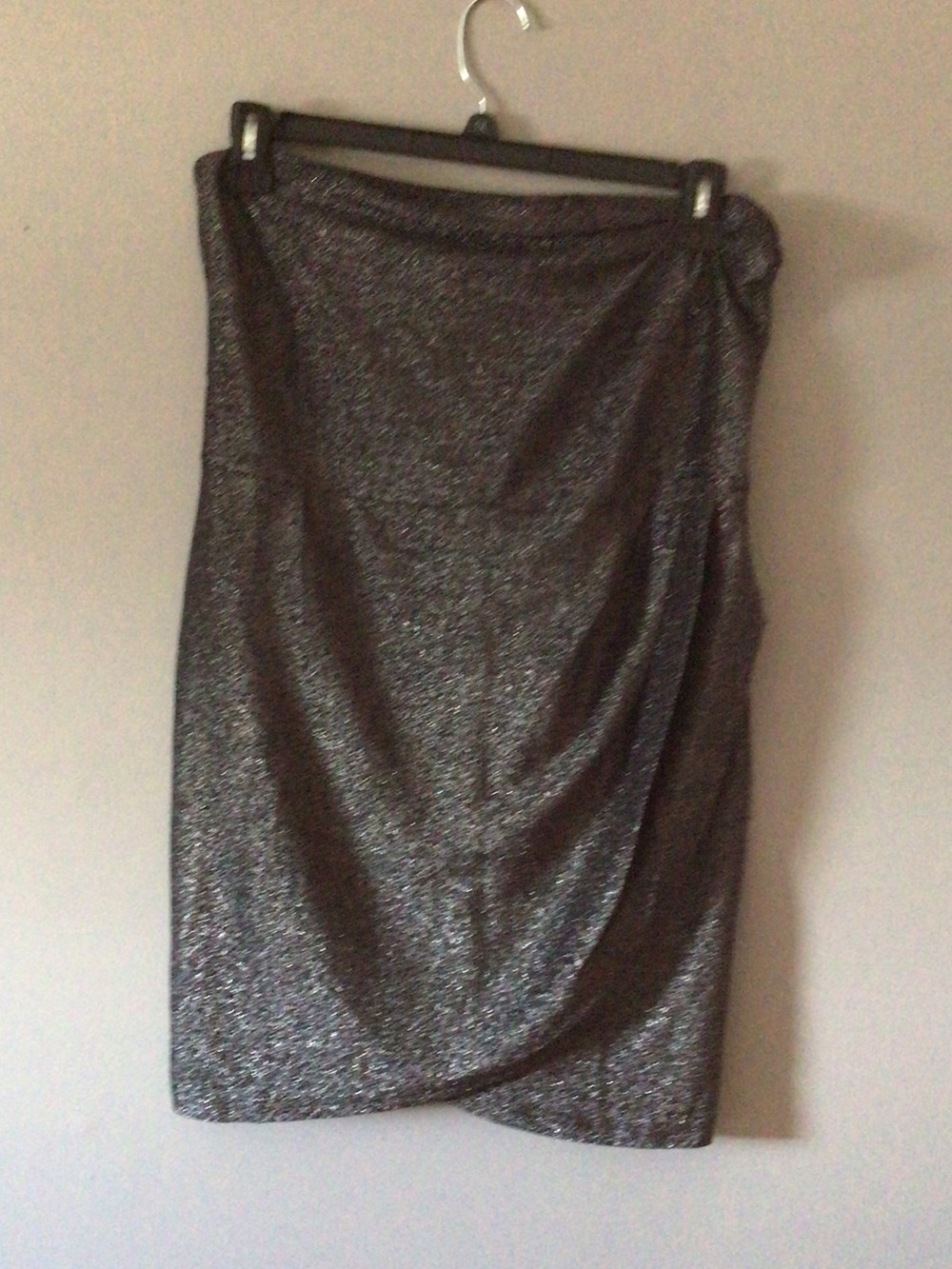 Sparkle Strapless Metallic Dress in Silver